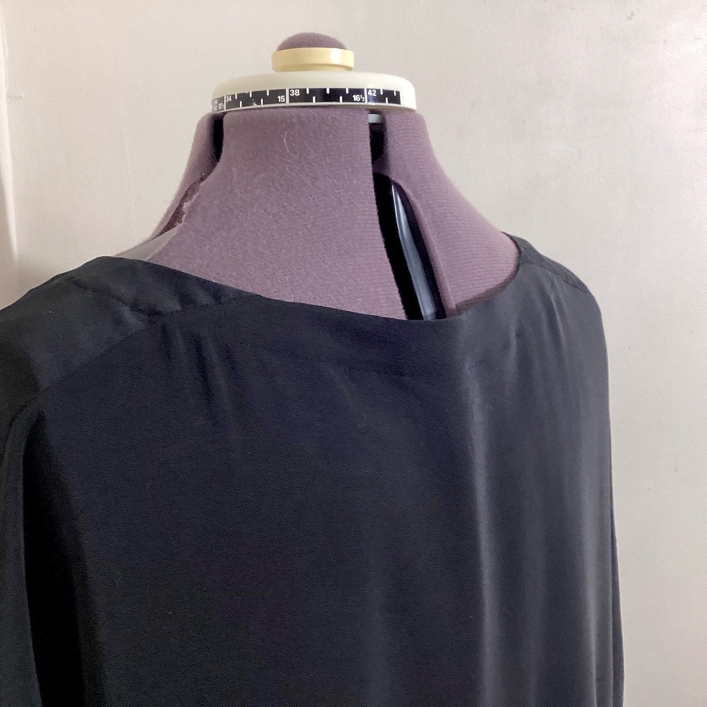 Eileen Fisher Silk Crepe De Chine Black Tunic M Lagenlook - Picture 10 of 16